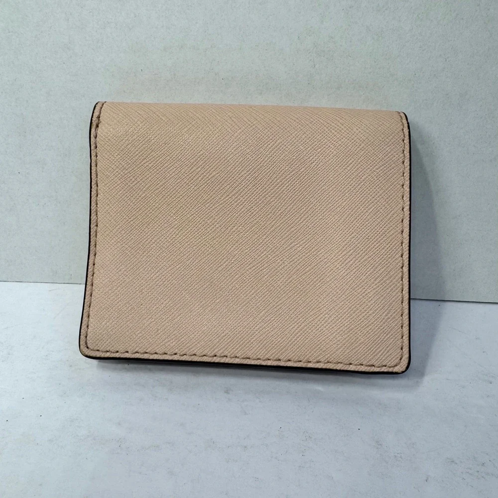 Michael Kors Small Bi Fold Wallet Saffiano Leather Muted Soft Pink Gold Hardware